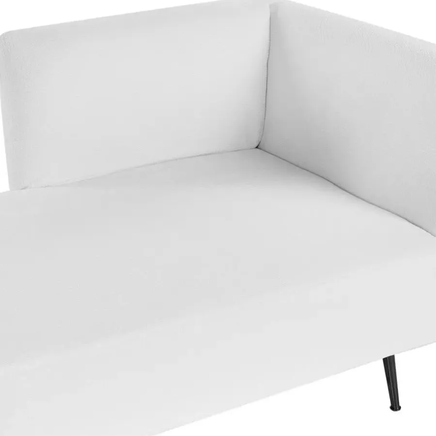 Beliani RIOM - Chaise longue - Wit - Rechtszijdig - Stof