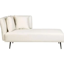 Beliani RIOM - Chaise longue - Wit - Linkszijdig - Stof