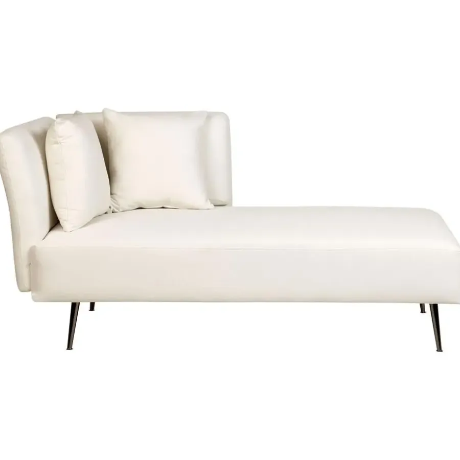 Beliani RIOM - Chaise longue - Wit - Linkszijdig - Stof