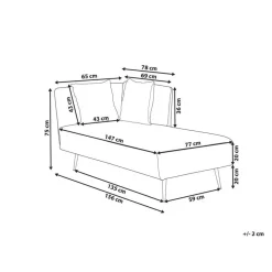 Beliani RIOM - Chaise longue - Wit - Linkszijdig - Stof