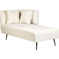 Beliani RIOM - Chaise longue - Wit - Linkszijdig - Stof