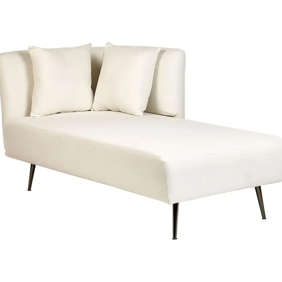 Beliani RIOM - Chaise longue - Wit - Linkszijdig - Stof