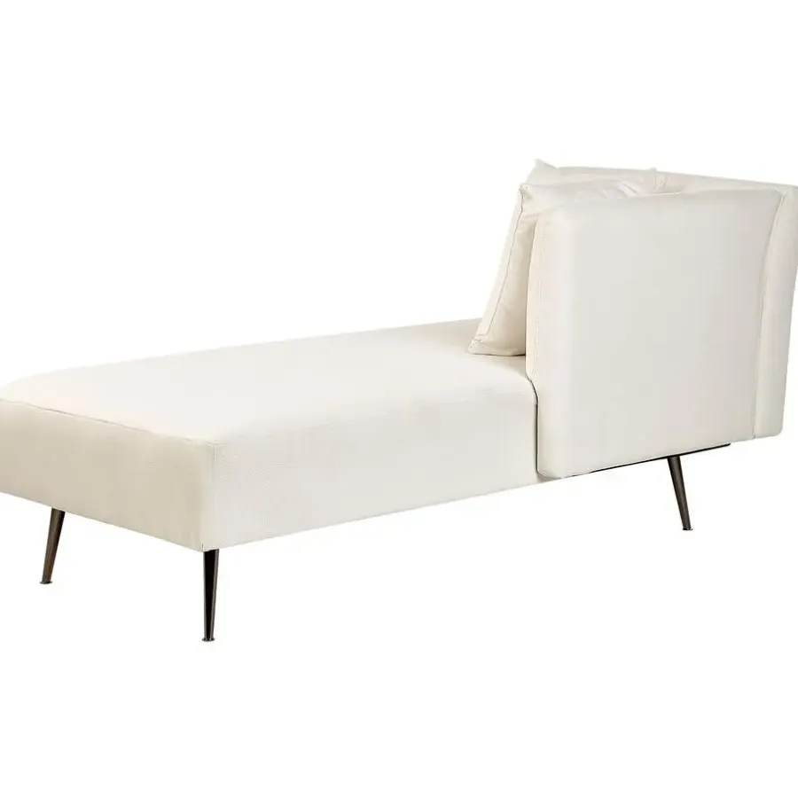 Beliani RIOM - Chaise longue - Wit - Linkszijdig - Stof
