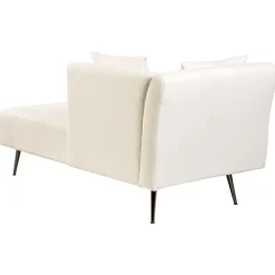 Beliani RIOM - Chaise longue - Wit - Linkszijdig - Stof