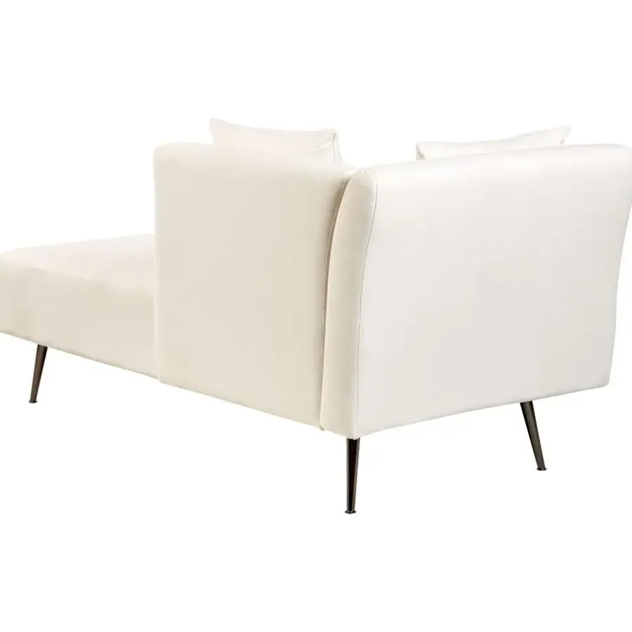 Beliani RIOM - Chaise longue - Wit - Linkszijdig - Stof