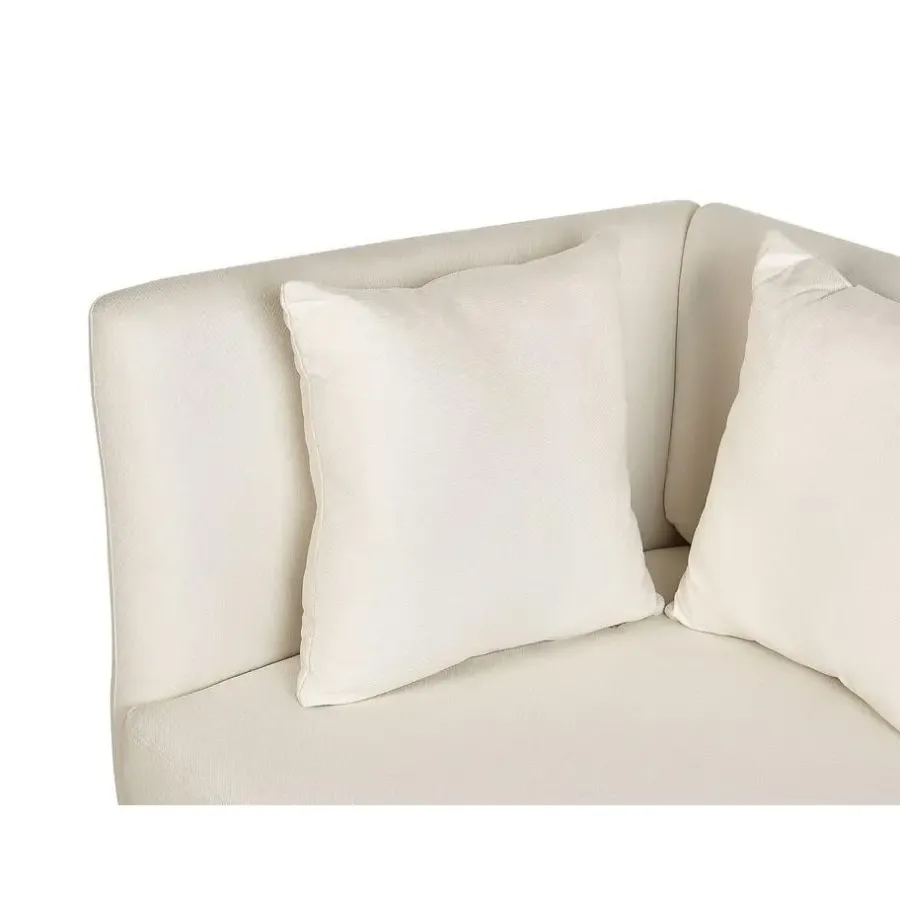 Beliani RIOM - Chaise longue - Wit - Linkszijdig - Stof
