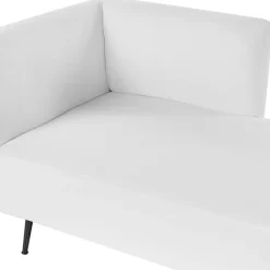 Beliani RIOM - Chaise longue - Wit - Linkszijdig - Stof