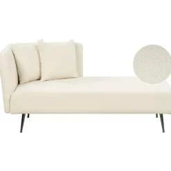 Beliani RIOM - Chaise longue - Wit - Linkszijdig - Bouclé