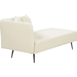 Beliani RIOM - Chaise longue - Wit - Linkszijdig - Bouclé