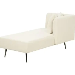 Beliani RIOM - Chaise longue - Wit - Linkszijdig - Bouclé