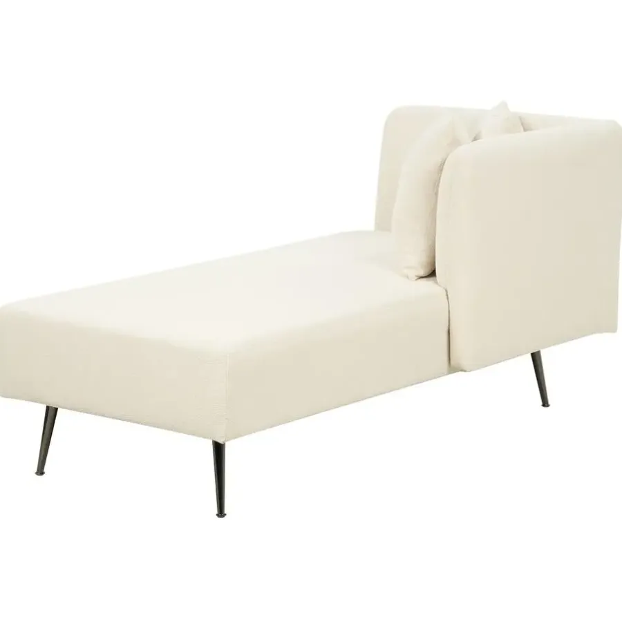 Beliani RIOM - Chaise longue - Wit - Linkszijdig - Bouclé