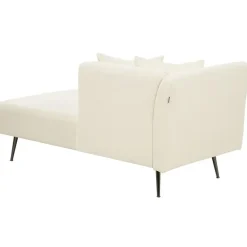 Beliani RIOM - Chaise longue - Wit - Linkszijdig - Bouclé