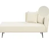 Loveseats-Beliani RIOM - Chaise longue - Wit - Rechterzijde - Bouclé