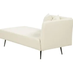 Loveseats-Beliani RIOM - Chaise longue - Wit - Rechterzijde - Bouclé