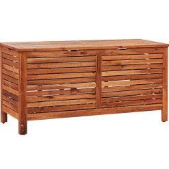 Kussenboxen-Beliani RIVIERA - Kussenbox - Donkere houtkleur - 130 cm - Acaciahout