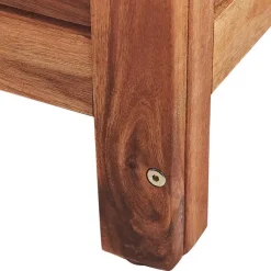 Kussenboxen-Beliani RIVIERA - Kussenbox - Donkere houtkleur - 130 cm - Acaciahout