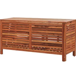 Kussenboxen-Beliani RIVIERA - Kussenbox - Donkere houtkleur - 130 cm - Acaciahout