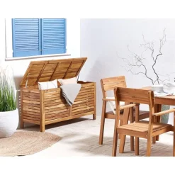 Beliani RIVIERA - Kussenbox - Lichte houtkleur - 130 cm - Acaciahout