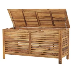 Beliani RIVIERA - Kussenbox - Lichte houtkleur - 130 cm - Acaciahout