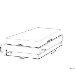 1-Persoons Bedden-Beliani ROANNE - Eenpersoonsbed - Donkergroen - 90 x 200 cm - Bouclé