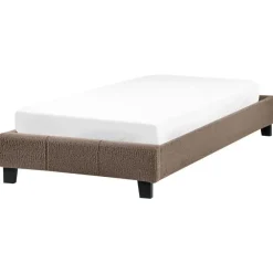 Beliani ROANNE - Eenpersoonsbed - Taupe - 90 x 200 cm - Bouclé