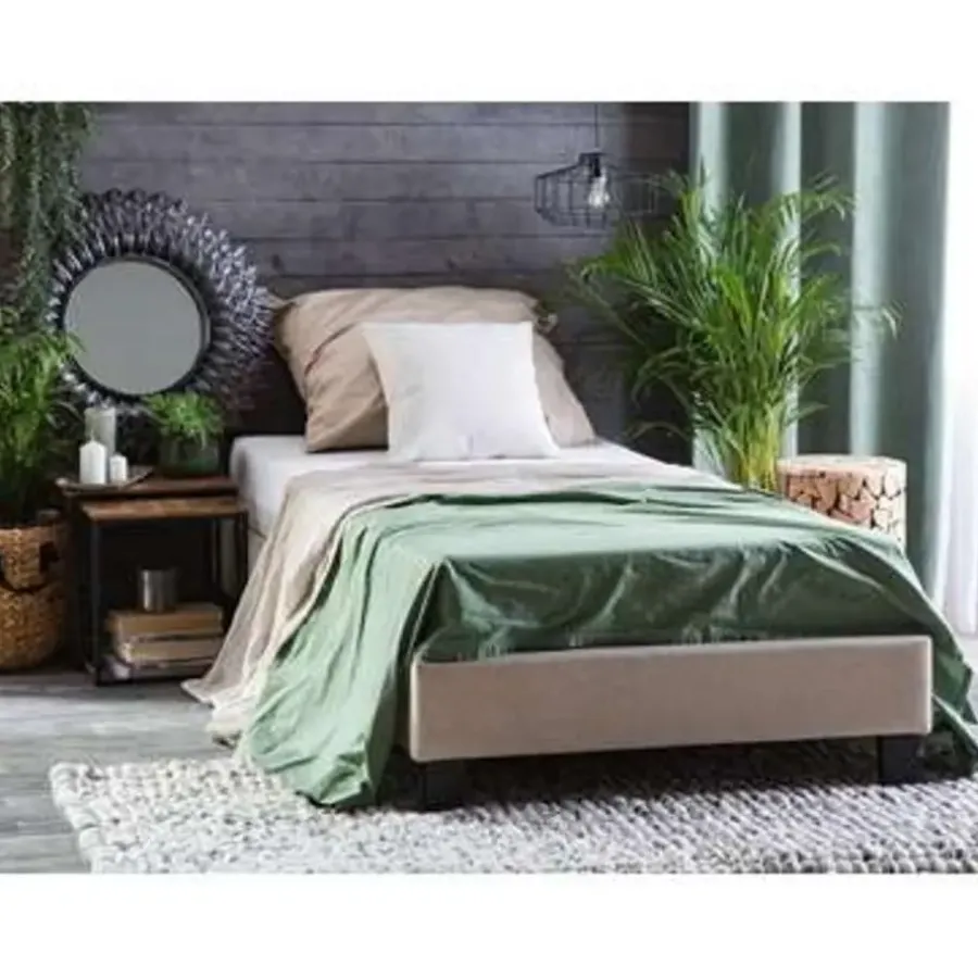 1-Persoons Bedden-Beliani ROANNE - Kinderbed - Beige - 90 x 200 cm - Polyester