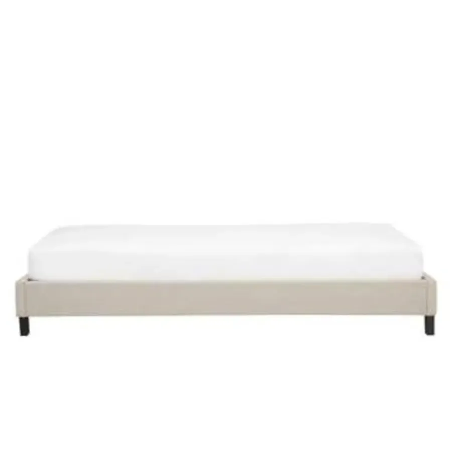 1-Persoons Bedden-Beliani ROANNE - Kinderbed - Beige - 90 x 200 cm - Polyester