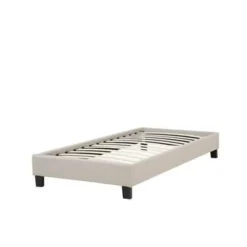 1-Persoons Bedden-Beliani ROANNE - Kinderbed - Beige - 90 x 200 cm - Polyester