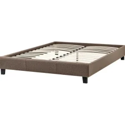 Twijfelaars-Beliani ROANNE - Tweepersoonsbed - Taupe - 140 x 200 cm - Bouclé