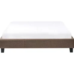Twijfelaars-Beliani ROANNE - Tweepersoonsbed - Taupe - 140 x 200 cm - Bouclé