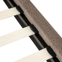 Twijfelaars-Beliani ROANNE - Tweepersoonsbed - Taupe - 140 x 200 cm - Bouclé