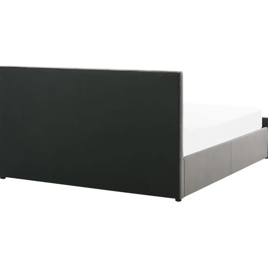 Twijfelaars-Beliani ROCHEFORT - Bed met opbergruimte - Grijs - 140 x 200 cm - Fluweel