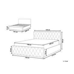 Twijfelaars-Beliani ROCHEFORT - Bed met opbergruimte - Grijs - 140 x 200 cm - Fluweel