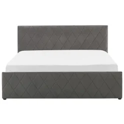 Twijfelaars-Beliani ROCHEFORT - Bed met opbergruimte - Grijs - 140 x 200 cm - Fluweel