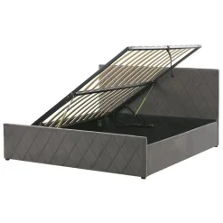 Twijfelaars-Beliani ROCHEFORT - Bed met opbergruimte - Grijs - 140 x 200 cm - Fluweel