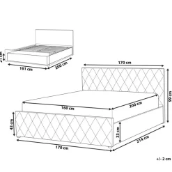 2-Persoons Bedden-Beliani ROCHEFORT - Tweepersoonsbed - Roze - 160 x 200 cm - Fluweel