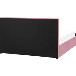 2-Persoons Bedden-Beliani ROCHEFORT - Tweepersoonsbed - Roze - 160 x 200 cm - Fluweel