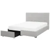 2-Persoons Bedden-Beliani ROCHELLE - Bed opbergruimte - Lichtgrijs - 140 x 200 cm - Polyester