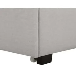 2-Persoons Bedden-Beliani ROCHELLE - Bed opbergruimte - Lichtgrijs - 140 x 200 cm - Polyester