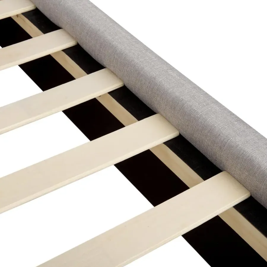 2-Persoons Bedden-Beliani ROCHELLE - Bed opbergruimte - Lichtgrijs - 140 x 200 cm - Polyester
