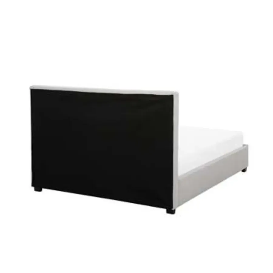 2-Persoons Bedden-Beliani ROCHELLE - Bed opbergruimte - Lichtgrijs - 140 x 200 cm - Polyester