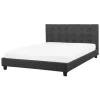 2-Persoons Bedden-Beliani ROCHELLE - Tweepersoonsbed - Donkergrijs - 140 x 200 cm - Polyester