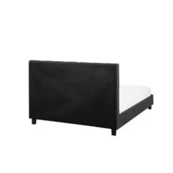 2-Persoons Bedden-Beliani ROCHELLE - Tweepersoonsbed - Donkergrijs - 140 x 200 cm - Polyester