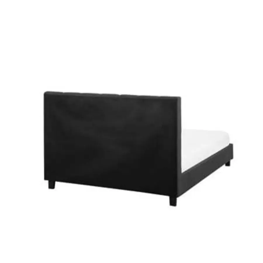 2-Persoons Bedden-Beliani ROCHELLE - Tweepersoonsbed - Donkergrijs - 140 x 200 cm - Polyester
