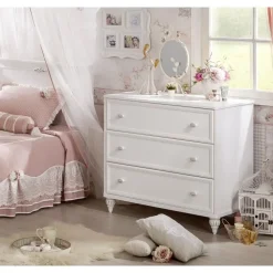 Leen Bakker Romance commode kinderladekast meisjes met spiegel