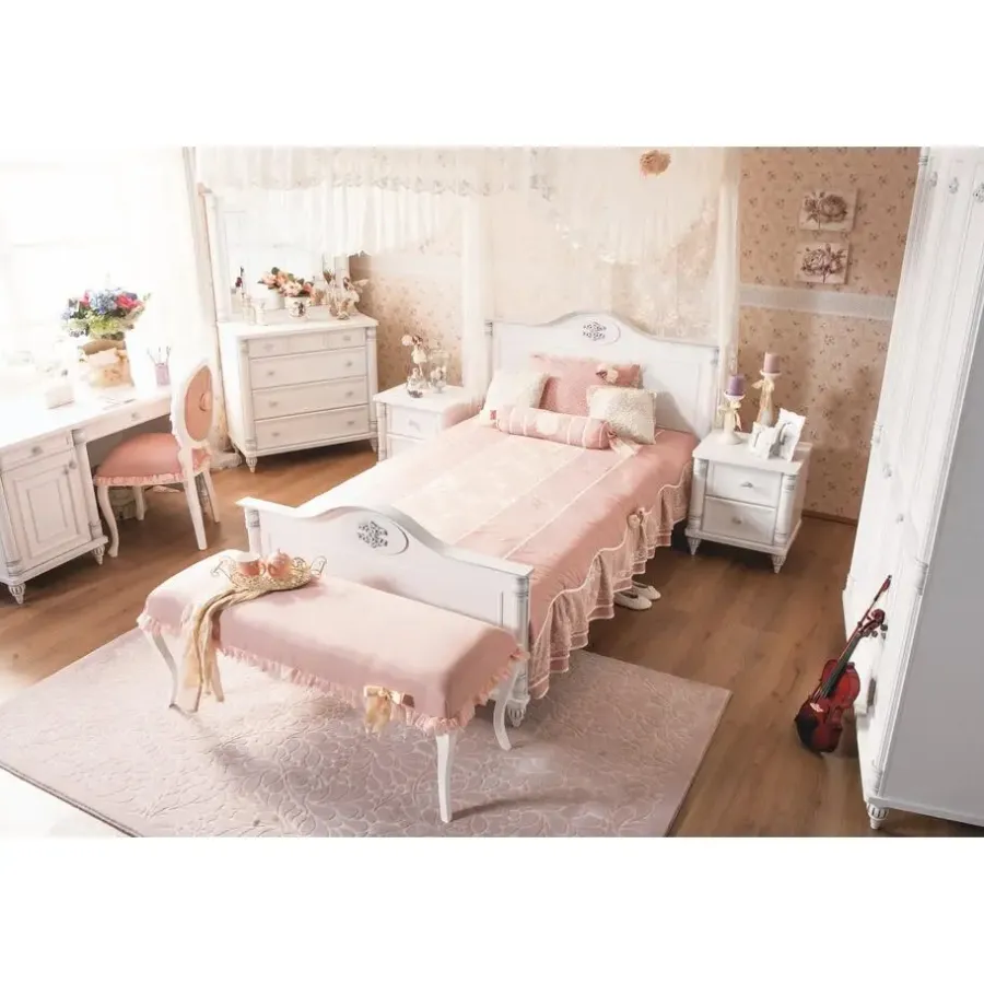 Merkloos Romantic meisjes bed kinderkamer 200 x 100 cm