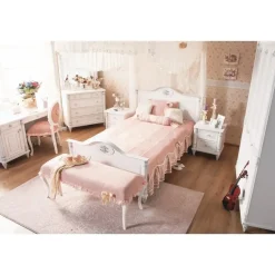 Kinderbedden-Merkloos Romantic twijfelaar meisjes bed 200 x 120 cm