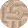 Muratap Rond Modern Japandi Vloerkleed - Roze - Boho Scandinavisch - Ø160 cm Laagpolig
