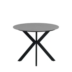 Industriële Eettafels|Ronde Eettafels-Dimehouse Ronde eettafel Yuna Ø150 cm marmerlook grijs - Stoneware - Grijs