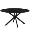 Dimehouse Ronde eettafel Yuna Ø150 cm marmerlook zwart - Stoneware - Zwart
